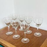 7  verres à  eau ciselés années 20/30
