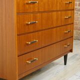 60s teak and brass chest of drawers