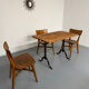 Ancienne table bistrot  Horgen Glarus en bois et fonte début XX eme