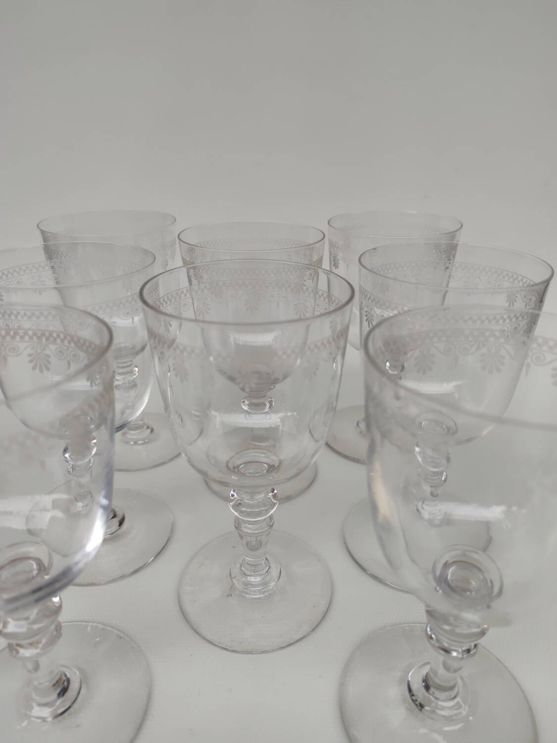 8 large Baccarat crystal glasses, early 20th century.