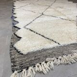 White/black berbere wool carpet 170x250cm