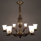 Art Deco bronze chandelier circa 1930