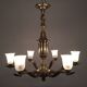 Art Deco bronze chandelier circa 1930