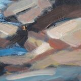 Tage Rudolf Ahlm, Swedish Modern Landscape, Oil on Panel, 1960s, Framed