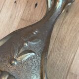 Vintage floor lamp in black and gold metal with lampshades