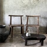 Grande chaise ou fauteuil en teck ancien H84 L60