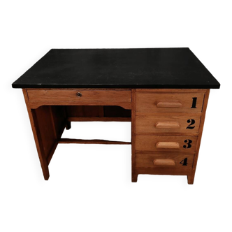 Vintage solid wood desk revamp