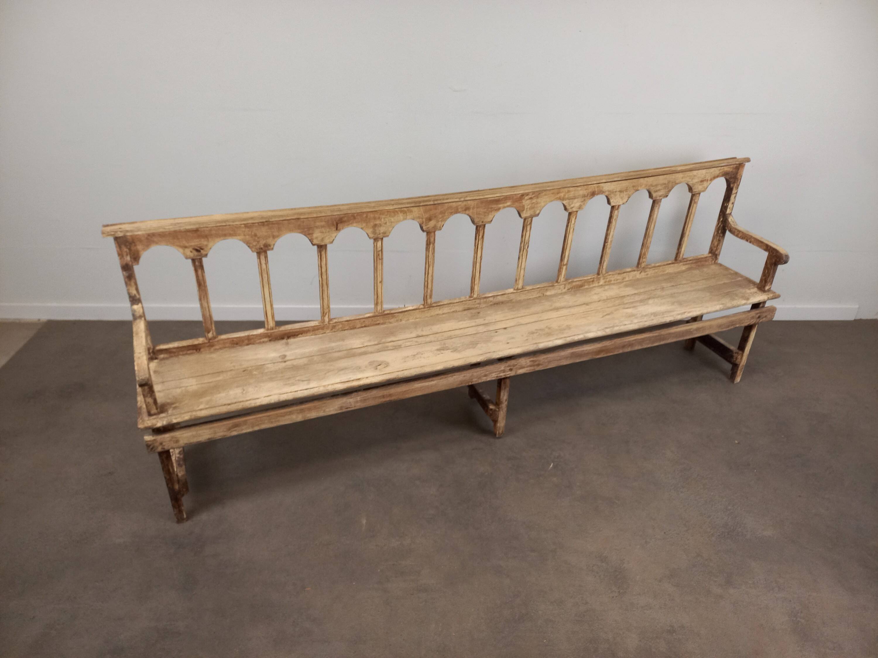 Patinated church pew