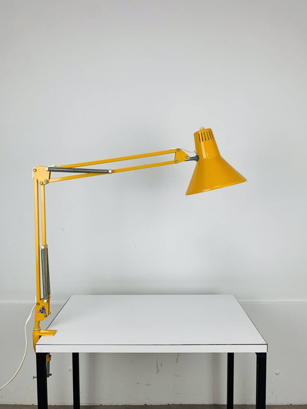 Lampe d'architecte articulée Habitat vintage en métal jaune