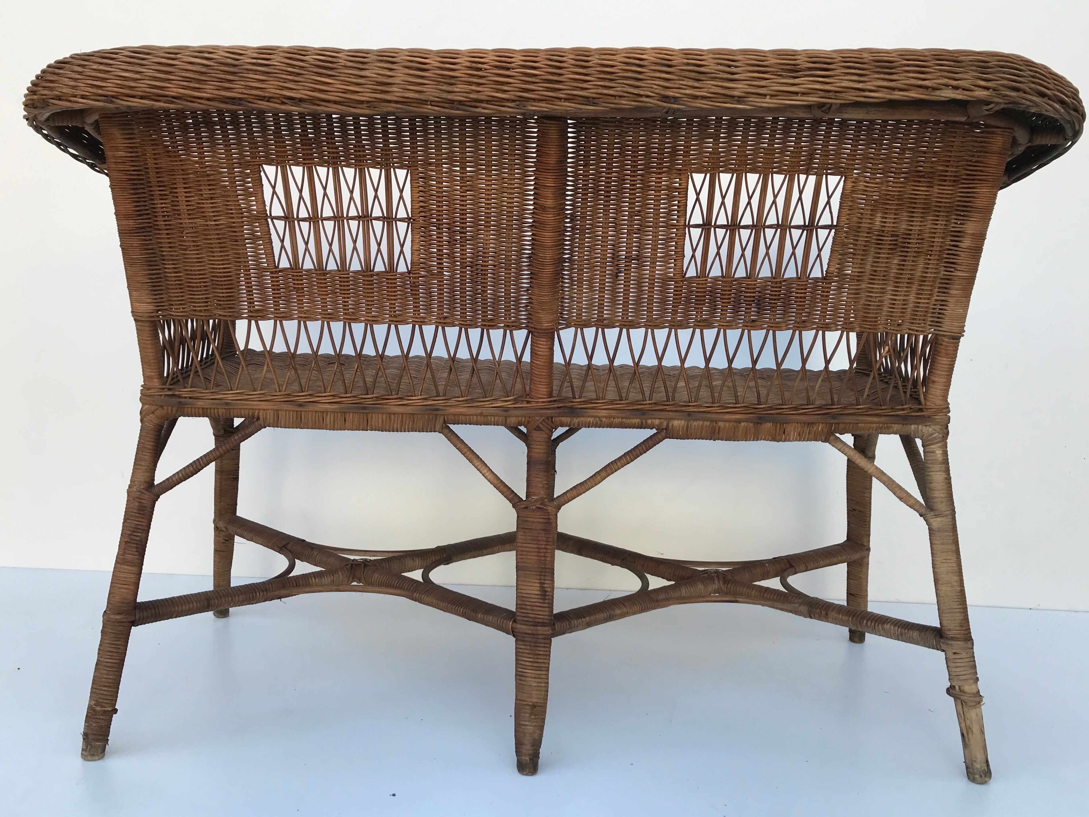 Rattan bench