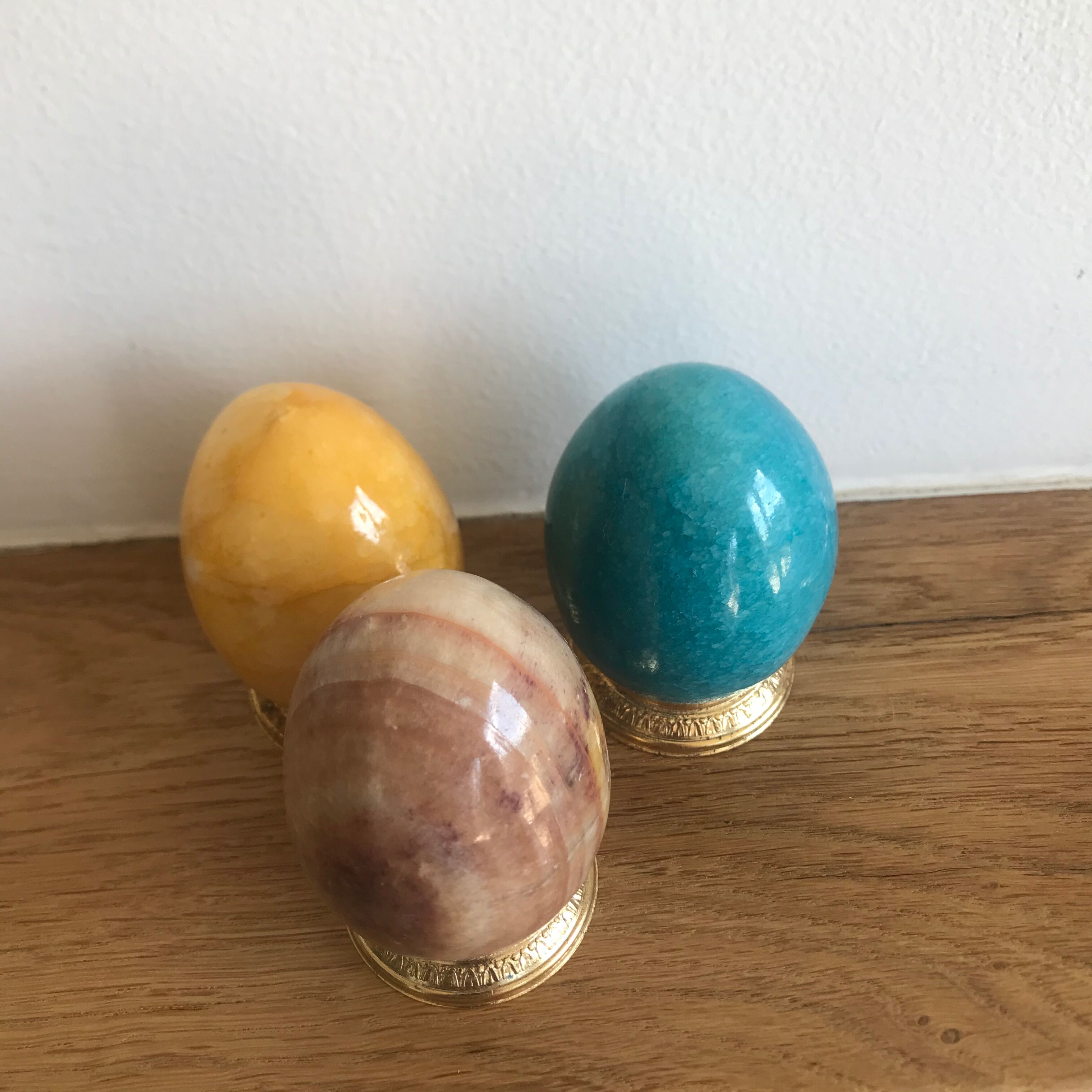 Lot de 3 œufs en onyx