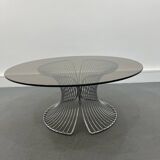 Table basse en verre fumé, années 1980