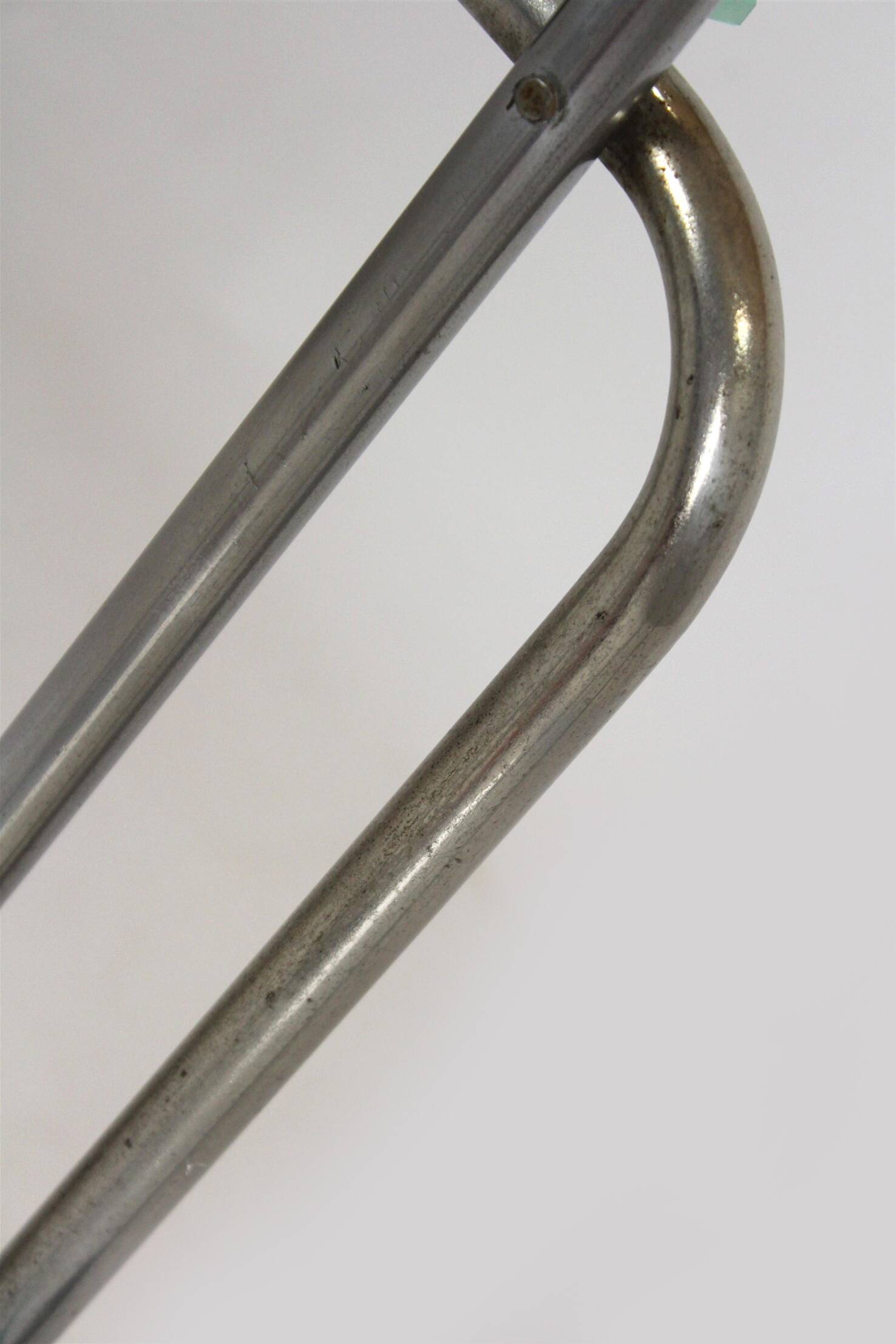 Large Bauhaus Functionalist Plant Stand in Chromed Steel and Glass, Former