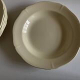 Set of 6 Gien ivory soup plates with gadroons 1938 - 1955