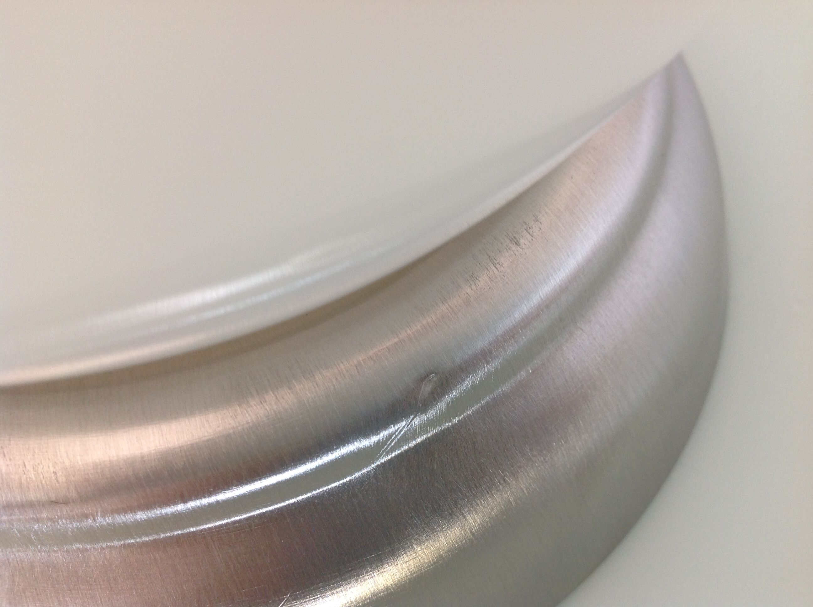 Ceiling lamp globe in white opaline and brushed metal