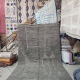 Large Beni Ouarain rug in grey taupe 300x200 cm – Handmade wool –