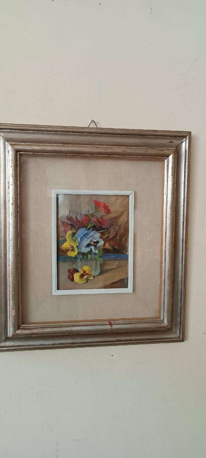 Oil painting on panel Remo Fabretti (Ancona 1905-1983) vase with flowers