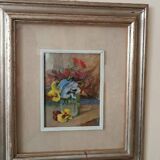 Oil painting on panel Remo Fabretti (Ancona 1905-1983) vase with flowers