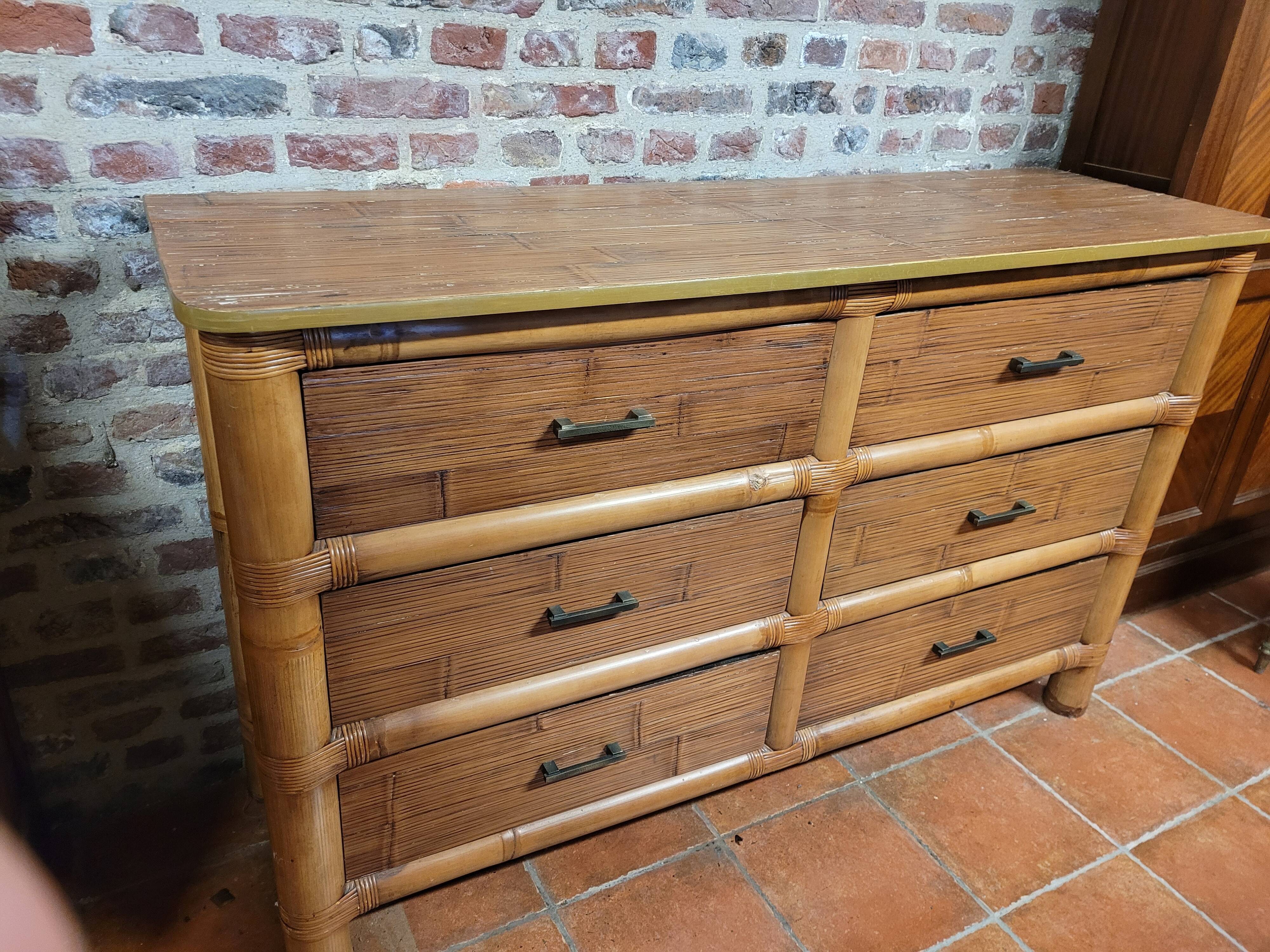 Bamboo chest of drawers