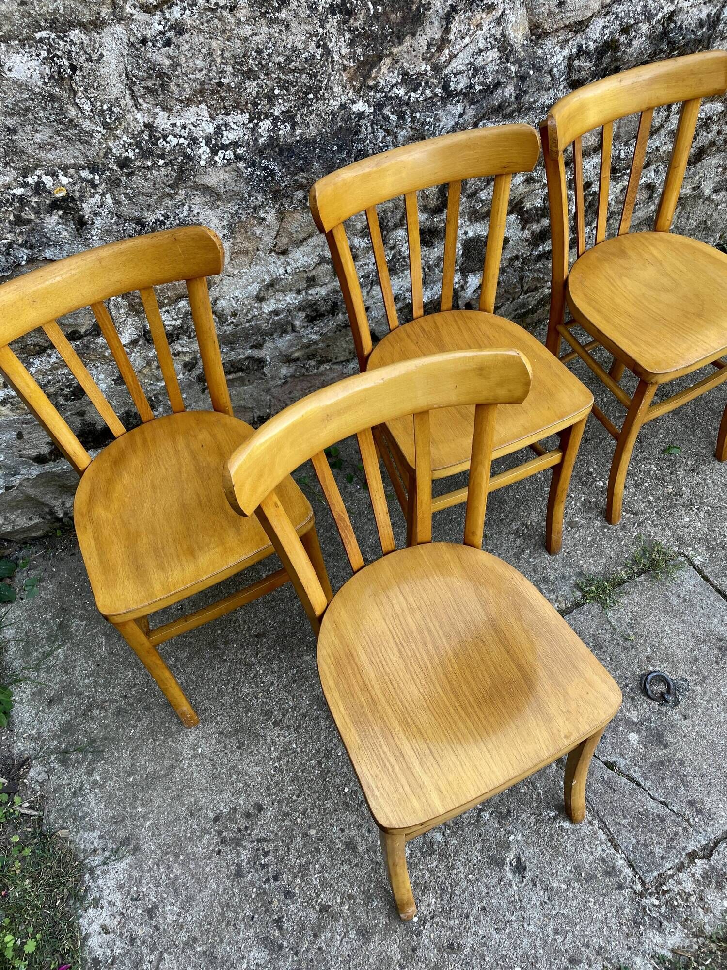 Set of 6 Luterma beech chairs, 1950.