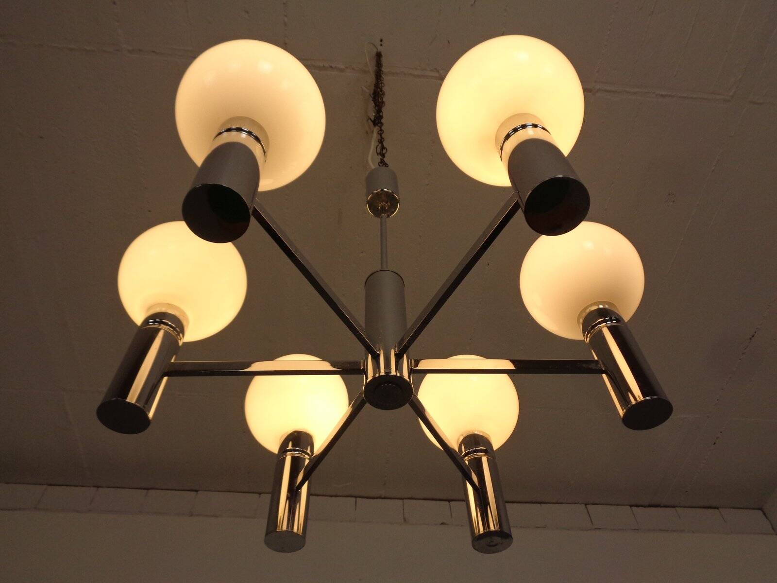 Opaline Glass Pendant Lamp from Sölken Leuchten, Germany, 1960s