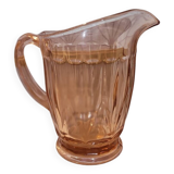Vintage 50s pink glass pitcher.