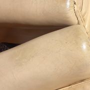 Pair of 1930s club armchairs in ivory leather.
