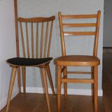 Light beech chair with caned seat