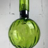 Midcentury extra large green glass tube pendant, Staff Leuchten 1960s-1970s
