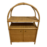 Rattan shelf cabinet from the 1980s'