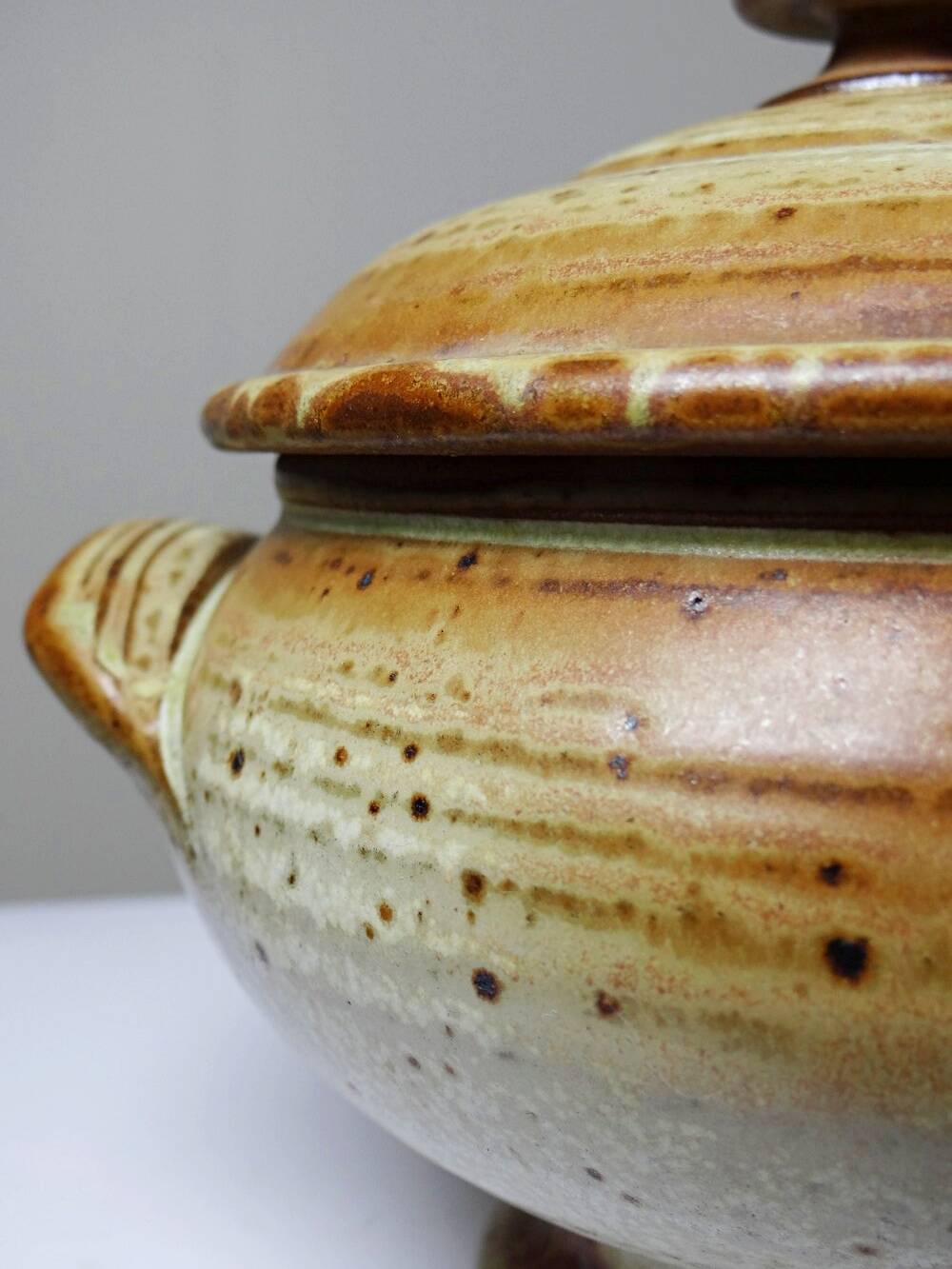 Glazed stoneware pot, Prudhomme La Borne vintage 60s-70s