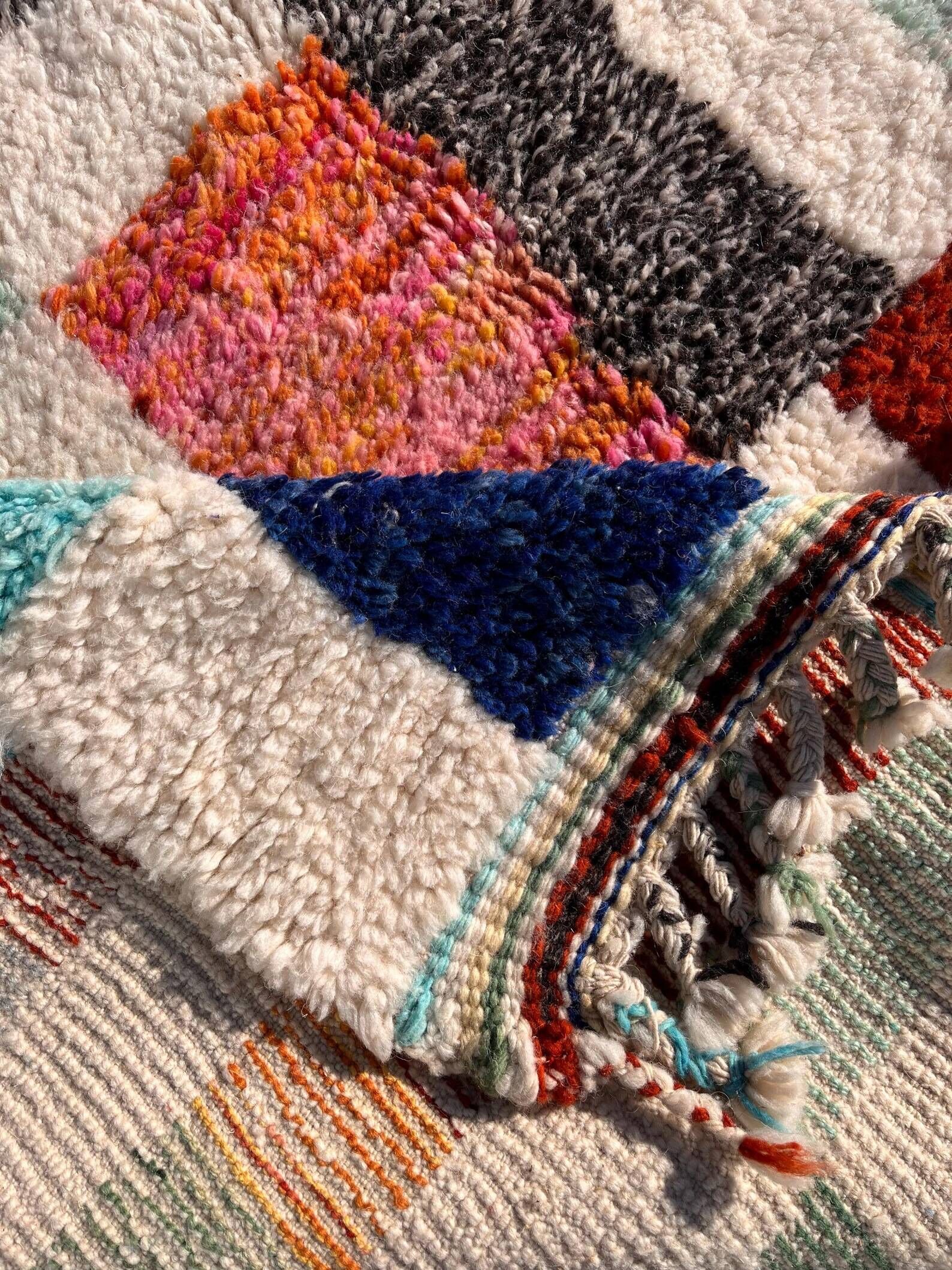 Moroccan Berber rug M'rirt colorful with geometric patterns