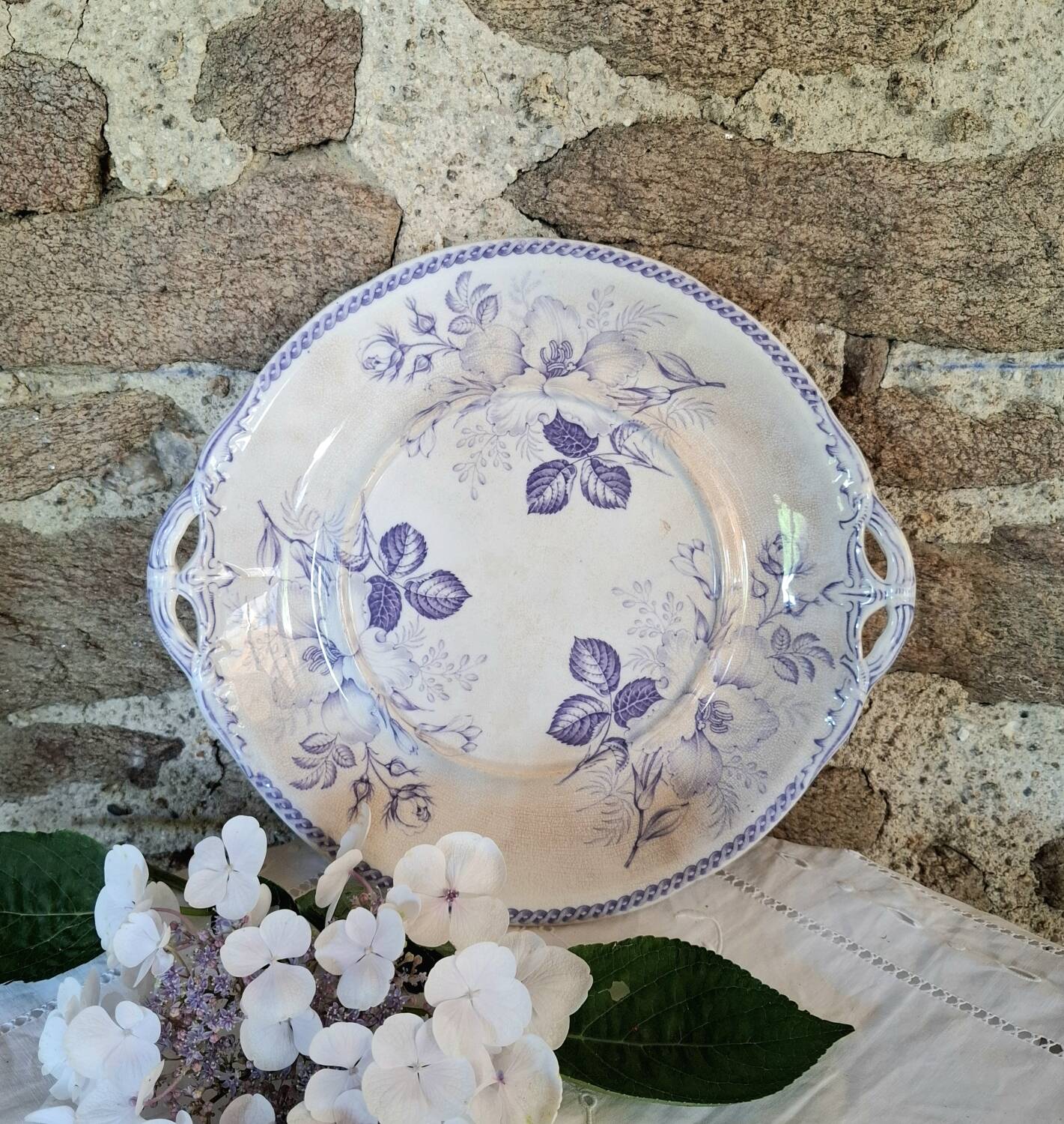 Antique iron earthenware dish