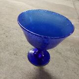 Glass cup of Biot, cobalt blue