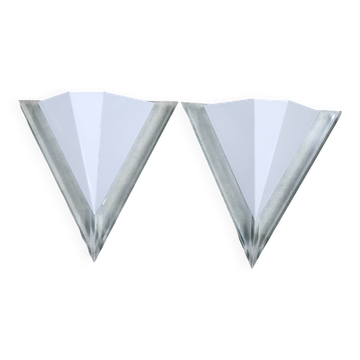 Pair of white wall lights from the 80s.