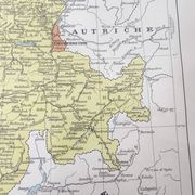 Vintage map of Switzerland in colour 43x43cm from 1950.