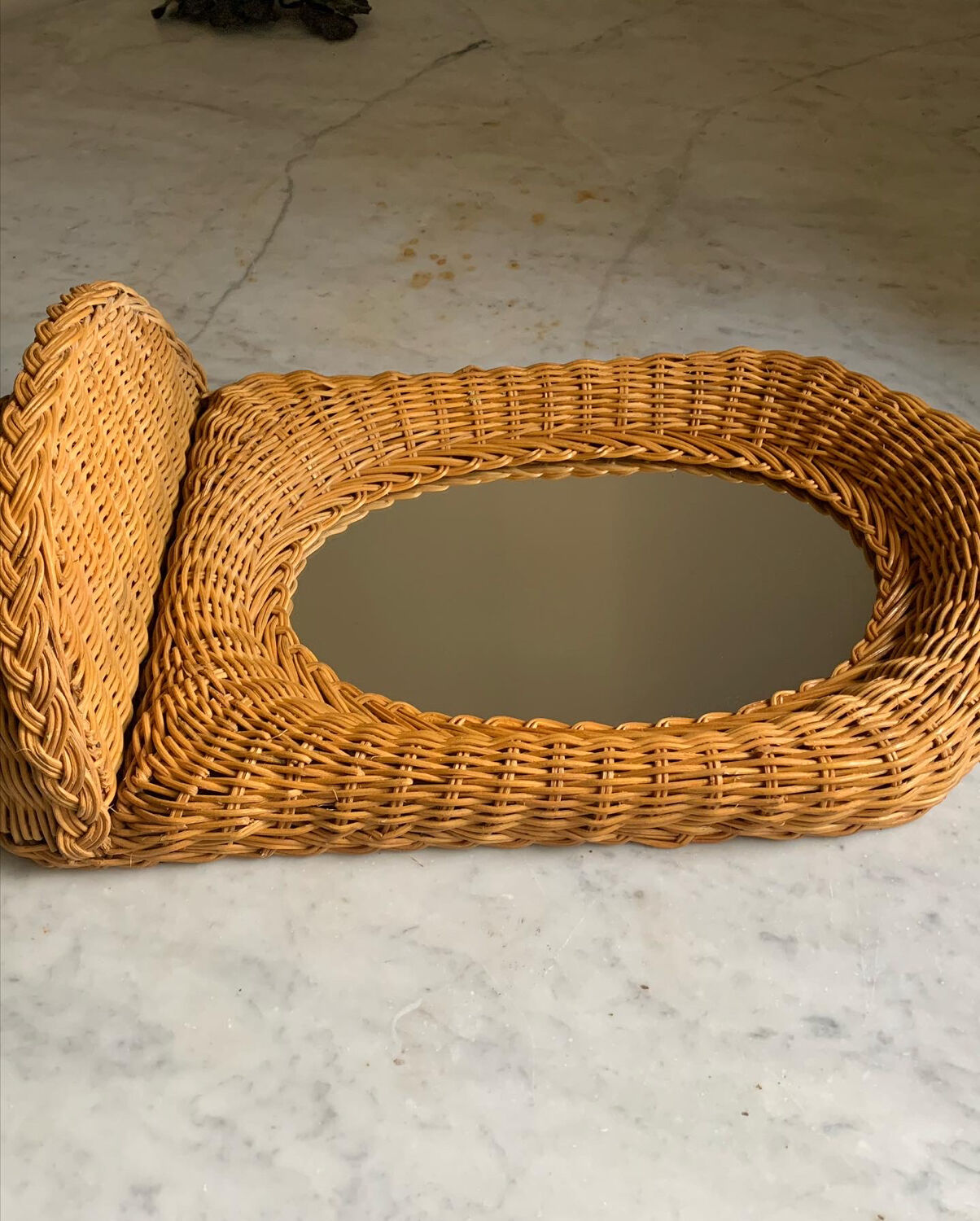 Wicker mirror from the 60s