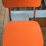 Lot of 4 vintage chairs in orange formica