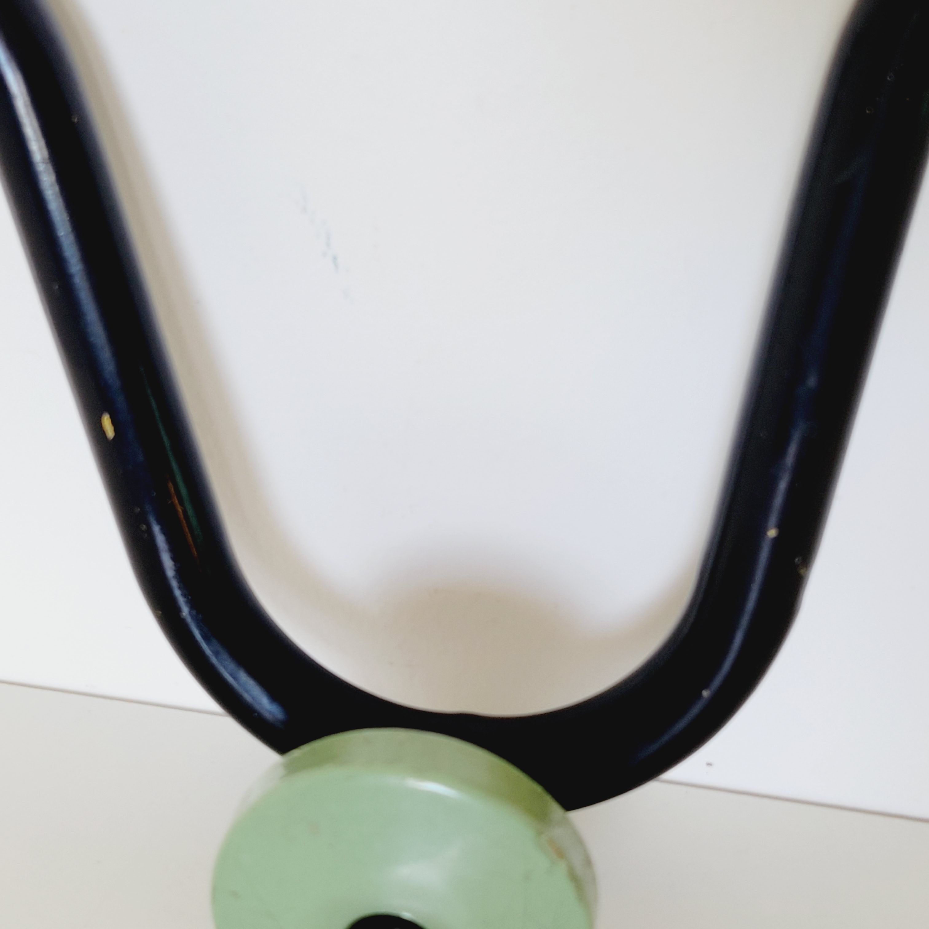 Coat rack with 3 hooks in black and green metal vintage Roger Feraud