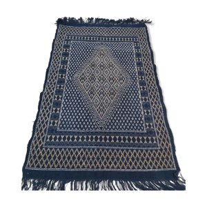 Tapis bleu tissé à la main en