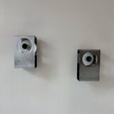 Pair of vintage wall lights, brushed metal, France, 1970