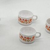 ARCOPAL France coffee cup service SCANIA, vintage, flowers
