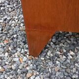 Enfilade vintage en chêne doré portes coulissantes pieds compas 1950