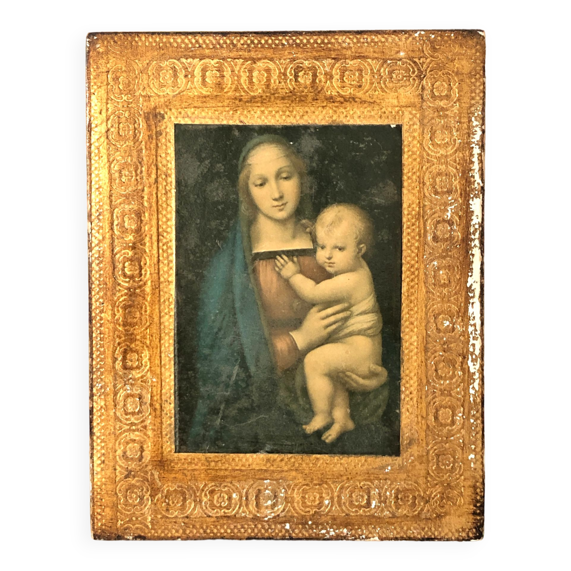 Italian icon in gilded wood
