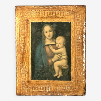 Italian icon in gilded wood