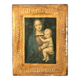 Italian icon in gilded wood