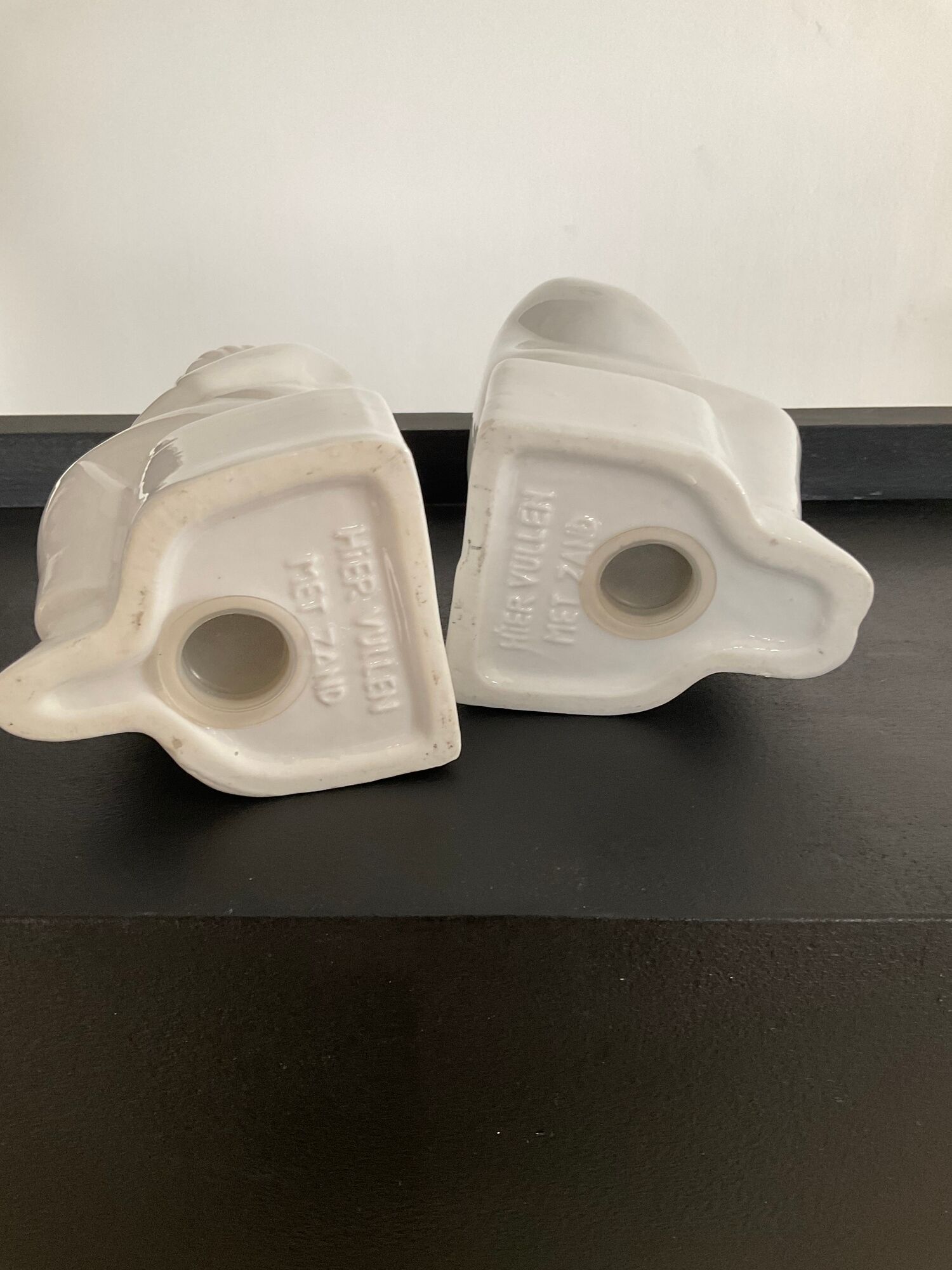 Pair of vintage porcelain bookends