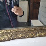 Ancien miroir doré Napoléon III,  91×61cms