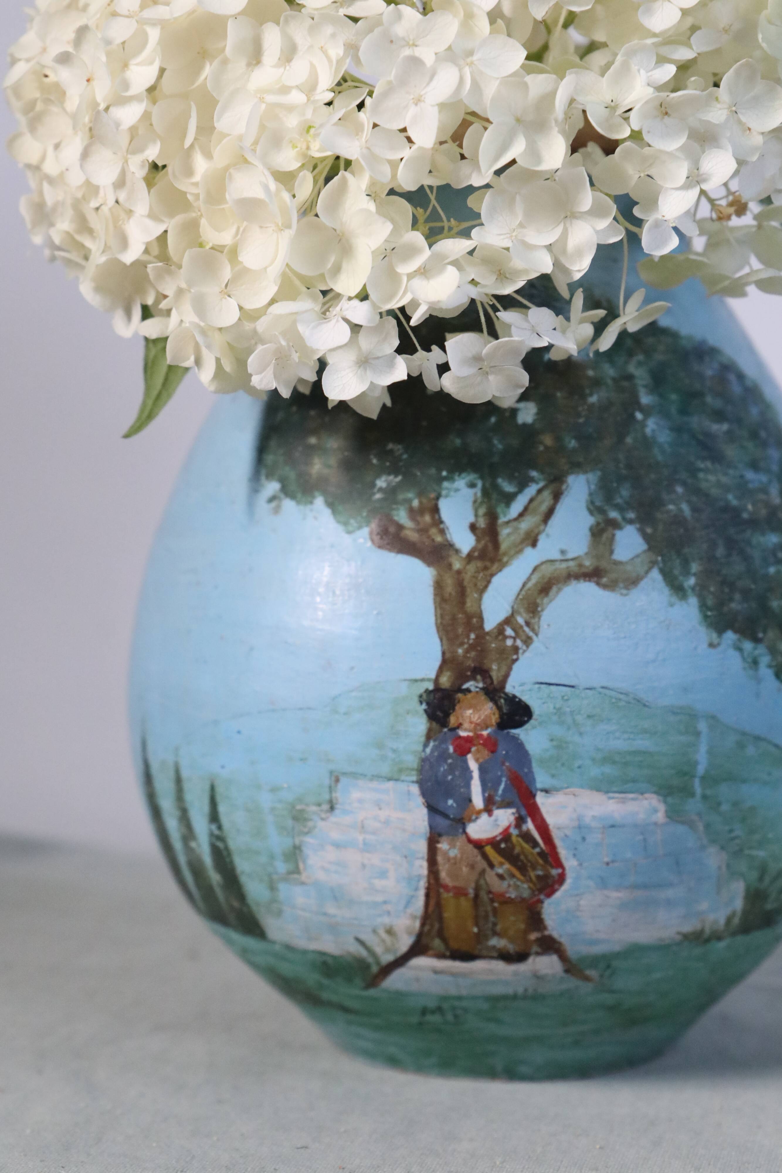 Vase, hand-painted, vintage