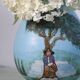 Vase, hand-painted, vintage